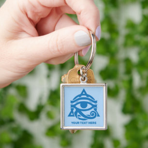 Porte-clés Texte et couleur personnalisés OEil du Horus