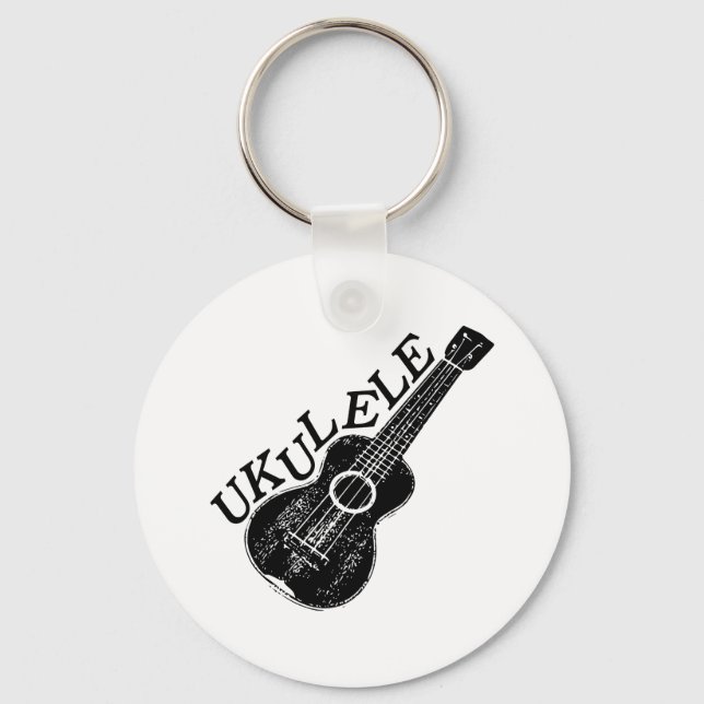 Porte-clés Texte Et Image Ukulele (Recto)