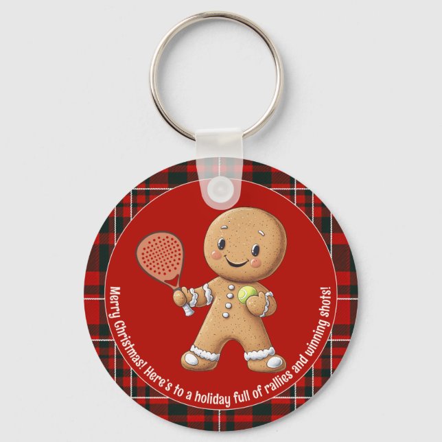 Porte-clés 🎾🎄Texte personnalisé, Noël propulsé par Padel (Recto)