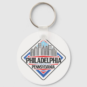 Porte-clés Texte personnalisé Philadelphie Pennsylvanie