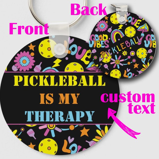 Porte-clés Texte personnalisé, Super, rétros 90, noir (Créateur téléchargé)