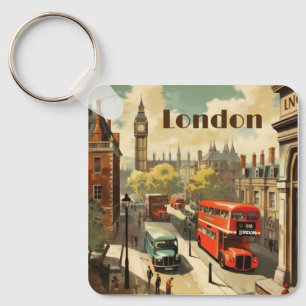 Porte-clés Texte personnalisé vintage Londres Big Ben