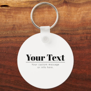 Porte-clés Texte rétro-modern élégant Noir & Blanc