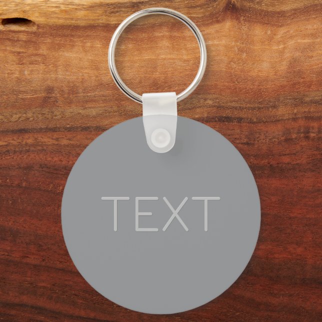 Porte-clés Texte simple à l'aspect tridimensionnel | Gris (Recto)