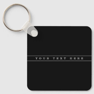 Porte-clés Texte simple élégant et fines rayures