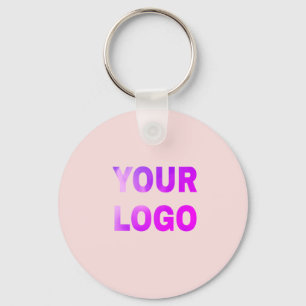 Porte-clés texte simple minimal ajoutez votre logo/dessin ici