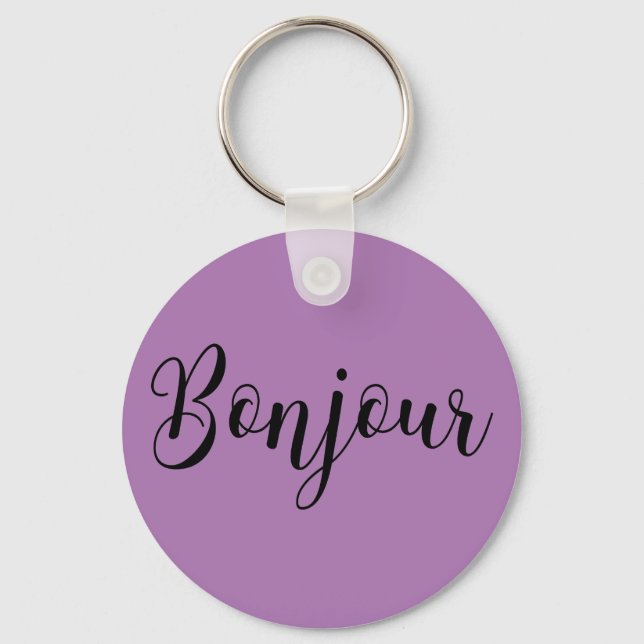 Porte-clés TexteNoirBonjour (Recto)