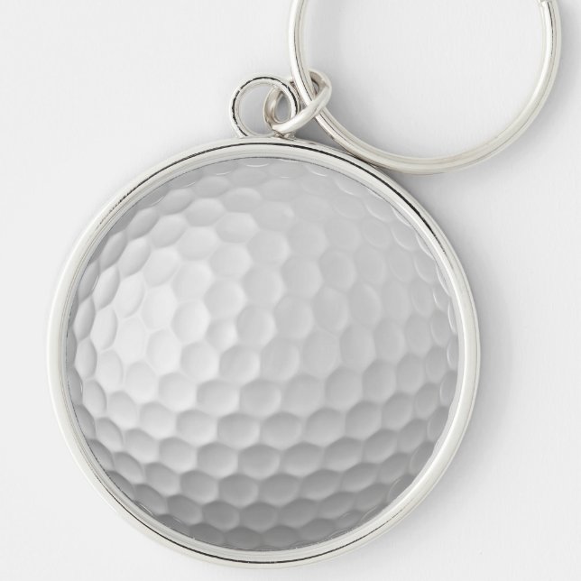 Porte-clés Texture de balle de golf blanche et alvéolée (Devant)
