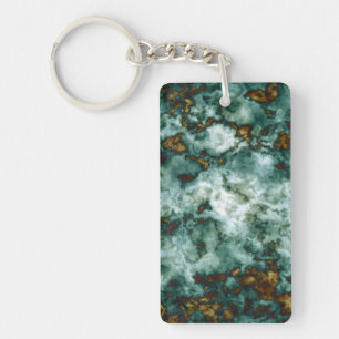 Porte-clés Texture de marbre verte avec des veines