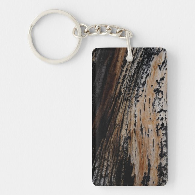 Porte-clés Texture d'écorce d'arbre brûlée (Devant)