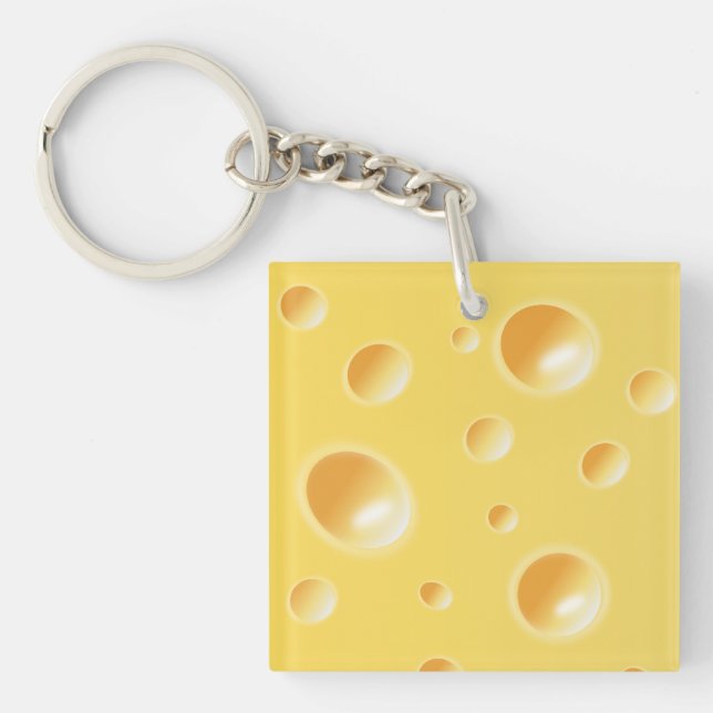 Porte-clés Texture jaune de fromage suisse (Devant)