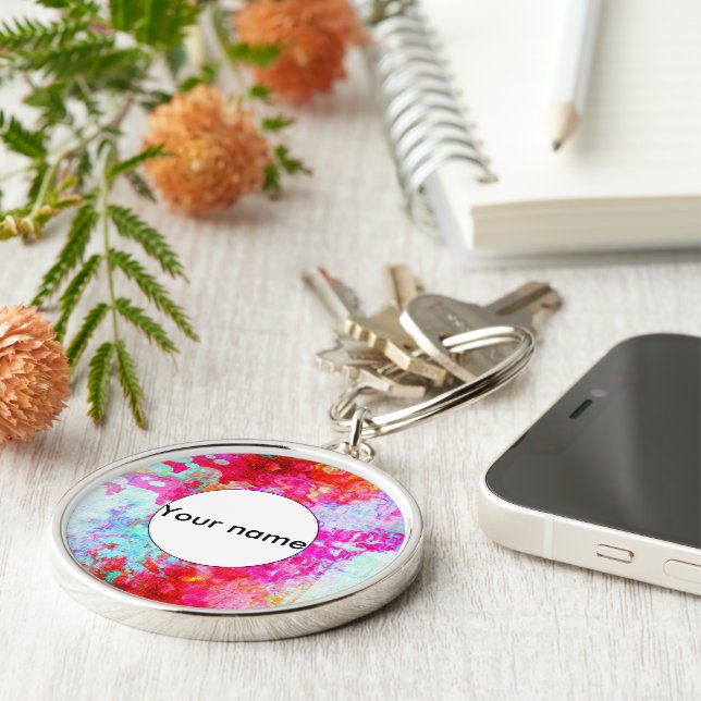 Porte-clés Texture rouge rose (Côté)