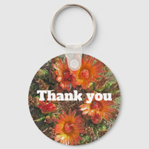 Porte-clés Thank You Bright Orange Cactus Flower Floral