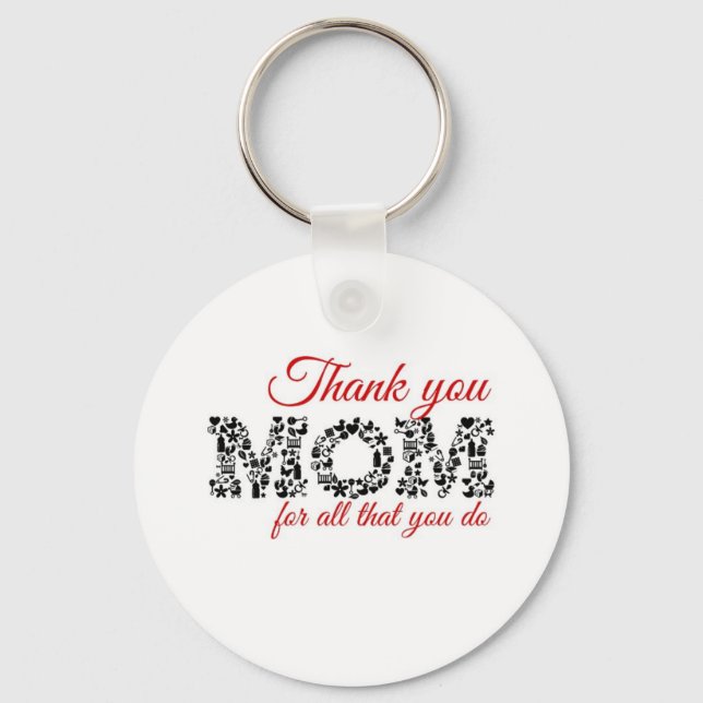 Porte-clés Thank you Maman pour tout (Recto)