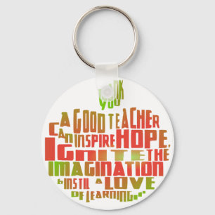 Porte-clés Thank You Teacher Leaving Gift Apple Quote Keyring