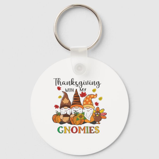 Porte-clés Thanksgiving Avec Mes Gnomes Funny Automne Vib (Recto)