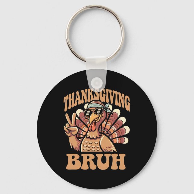 Porte-clés Thanksgiving Bruh Funny Turkey Fall Boys (Recto)