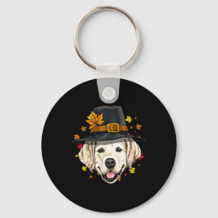 Porte-clés Thanksgiving Golden Retriever Pilgrie Turquie Jour