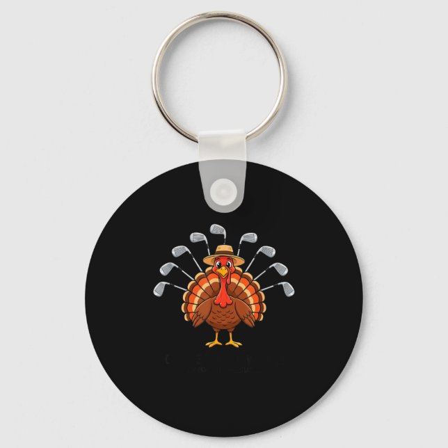 Porte-clés Thanksgiving Golf Turkey Funny Turkey Day Golf Cli (Recto)