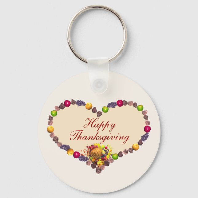 Porte-clés Thanksgiving Heart et Cornucopia (Recto)