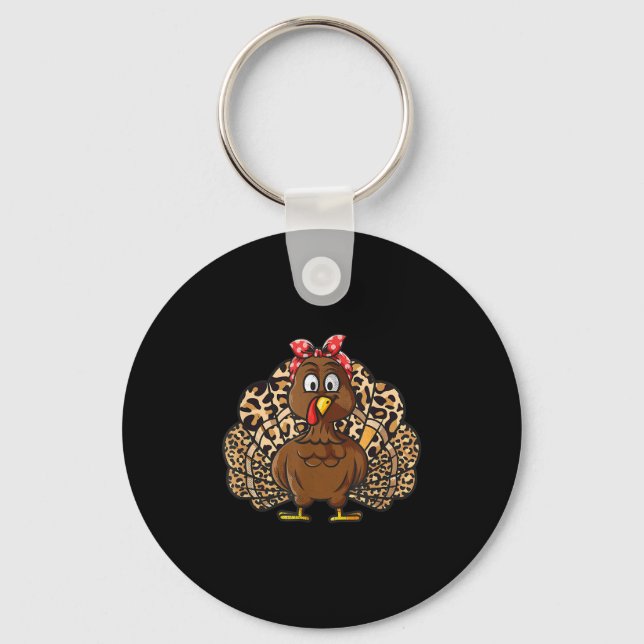 Porte-clés Thanksgiving Leopard Turkey Women Girl Autumn Fall (Recto)