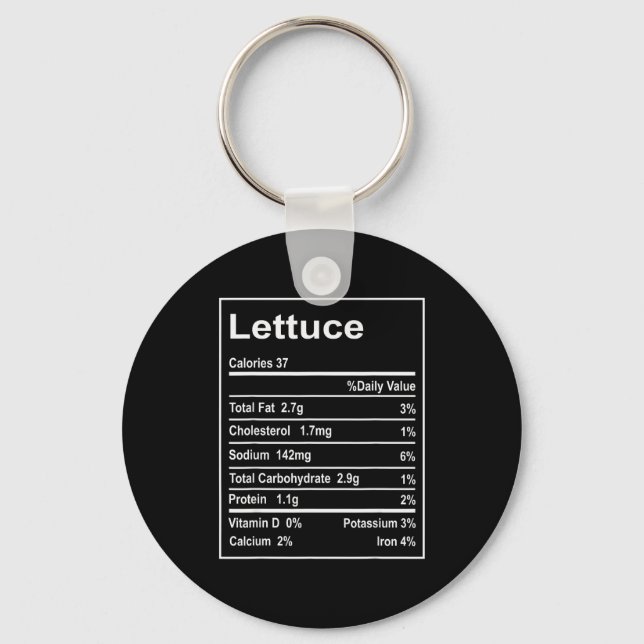 Porte-clés Thanksgiving Lettuce Nutrition Facts Men Women Chr (Recto)