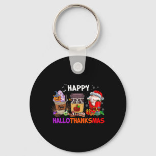 Porte-clés Thanksgiving Noël Joyeux Hallothanksmas Café