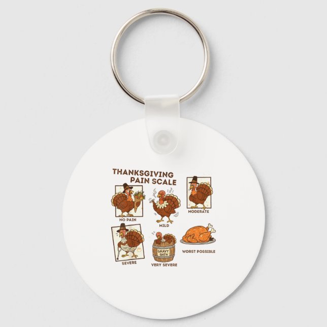 Porte-clés Thanksgiving Pain Scale Turkey Funny Nurse Medical (Recto)