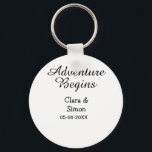 Porte-clés The adventure begins wedding couple name datsimple<br><div class="desc">Design</div>
