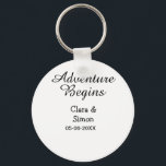 Porte-clés The adventure begins wedding couple name datsimple<br><div class="desc">Design</div>