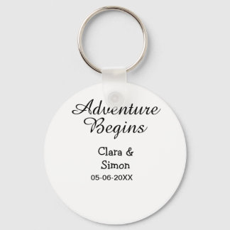 Porte-clés The adventure begins wedding couple name datsimple