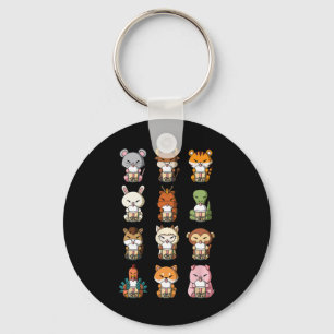 Porte-clés Thé au lait bulleux Boba Zodiaque chinois Animal l