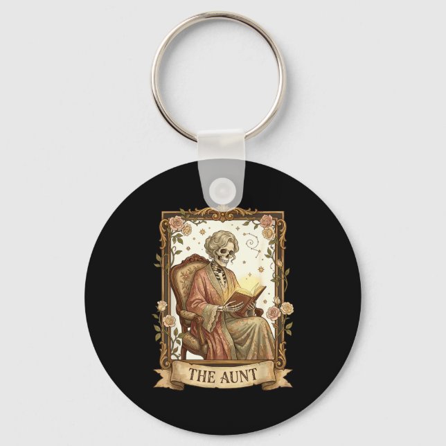 Porte-clés The Aunt Tarot Card Women Skeleton Aunty Book Love (Recto)