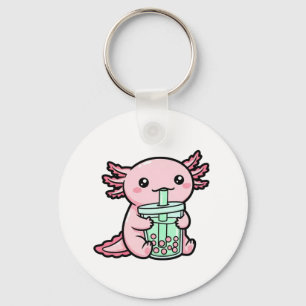 Porte-clés Thé axolotl mou et bulle