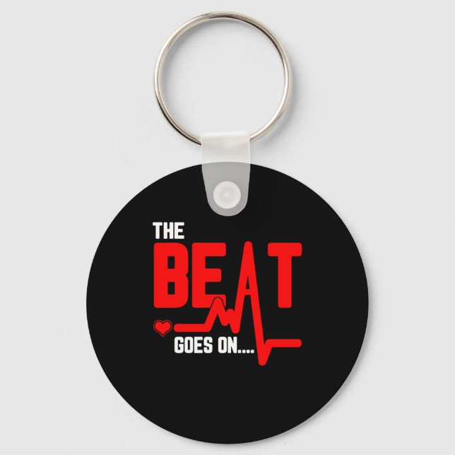 Porte-clés The Beat Goes On Heart Surgery Survivor Heartbeat (Recto)