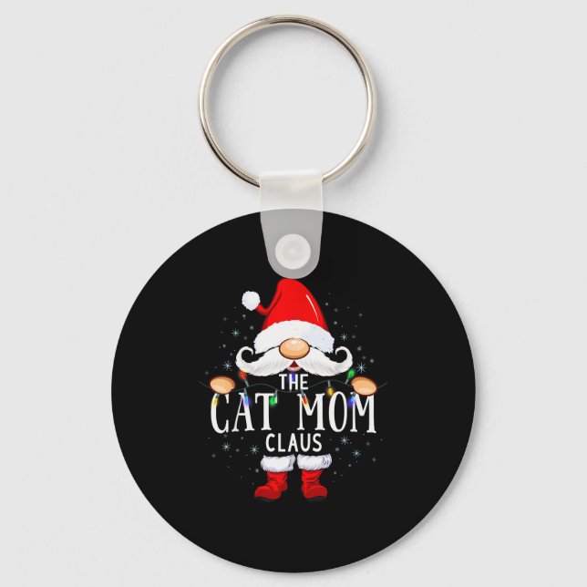 Porte-clés The Cat Mom Claus Christmas Matching Pajama Men Wo (Recto)