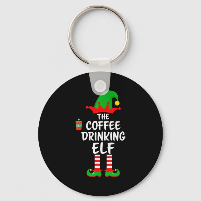 Porte-clés The Coffee Drinking Elf Matching Family Christmas  (Recto)