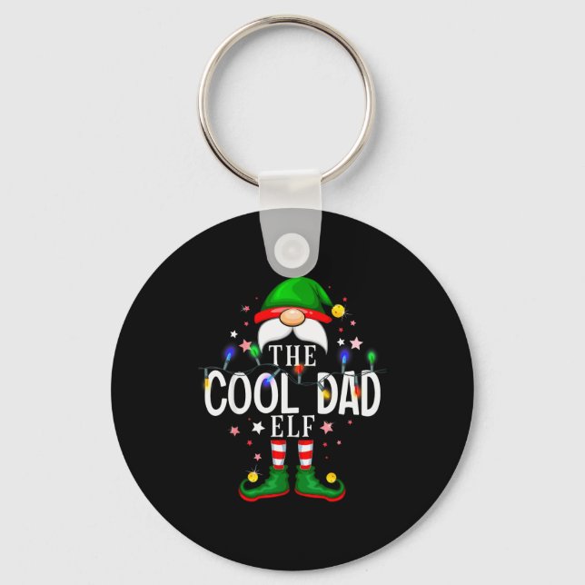 Porte-clés The Cool Dad Elf Christmas Family Pajama Party  (Recto)