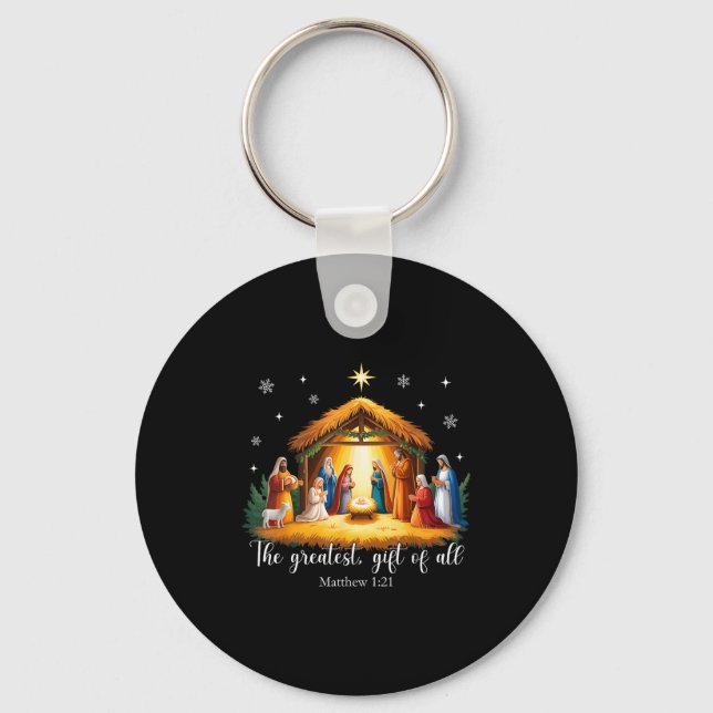 Porte-clés The Greatest Gift For All Christmas Nativity Jesus (Recto)