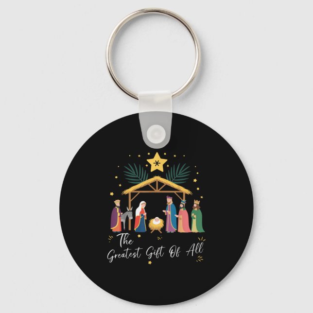 Porte-clés The Greatest Gift For All Christmas Nativity Jesus (Recto)