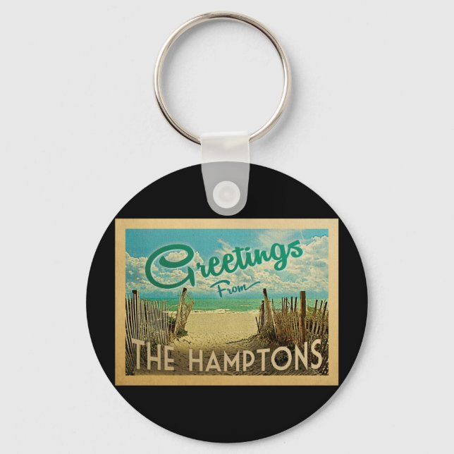 Porte-clés The Hamptons Keychain Beach Vintage Travel (Recto)