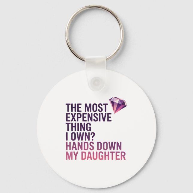 Porte-clés The Most Expensive Thing I Own_ Hands Down My Daug (Recto)