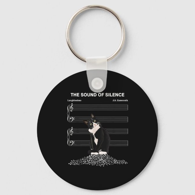 Porte-clés The Sound Of Silence Music And Cats Lover  (Recto)