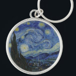 Porte-clés The Starry Night Keychain<br><div class="desc">The Starry Night by Vincent van Gogh Keychain The Starry Night is a painting by Dutch post-impressionist artist Vincent van Gogh. The painting depicts the view outside his sanitarium room window at night, although it was painted from memory during the day. The center part shows the village of Saint-Rémy under...</div>