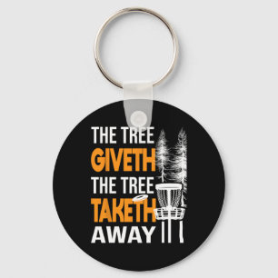 Porte-clés The Tree Taketh Away - Joueur de Disc Golf en Vol