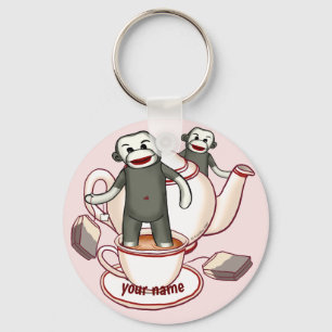 Porte-clés théière Singe en chaussette