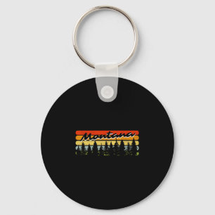 Porte-clés Thème de cabane de forêt de Montana Coucher de sol