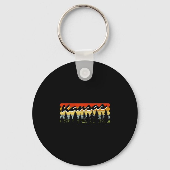 Porte-clés Thème de cabine d'arbres de coucher de soleil de f (Recto)