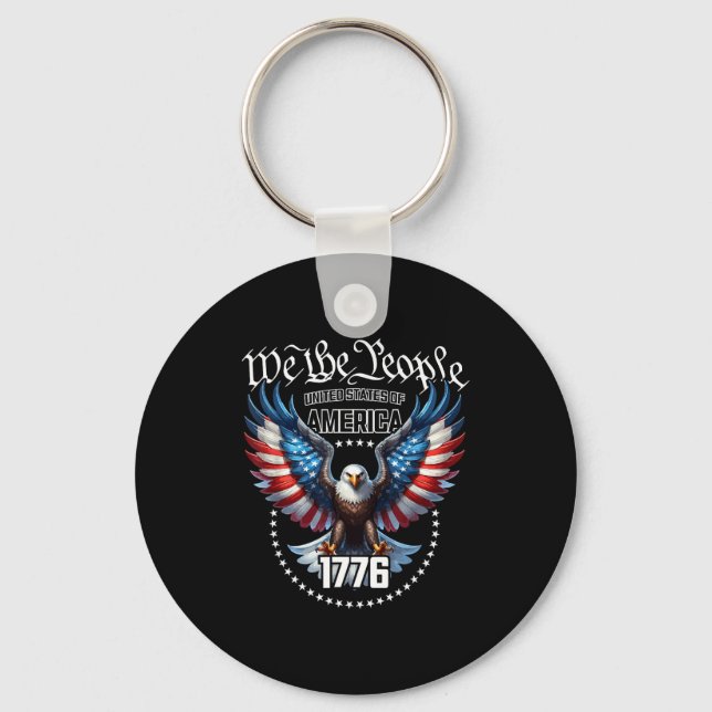 Porte-clés Thème de drapeau américain patriotique Usa design  (Recto)
