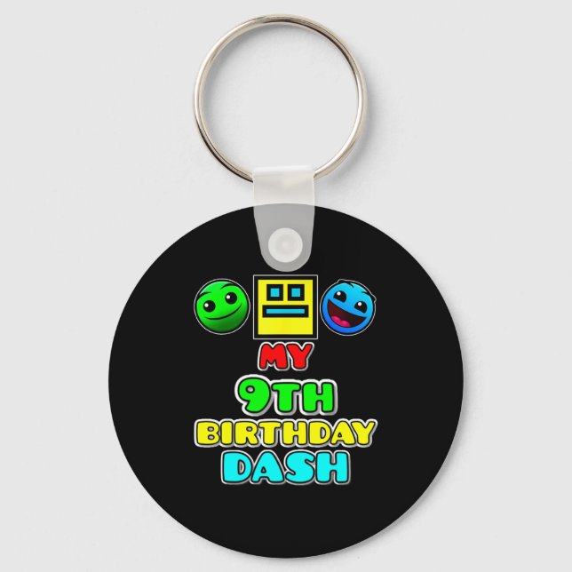 Porte-clés thème de jeu vidéo pour fête d'anniversaire des 9  (Recto)